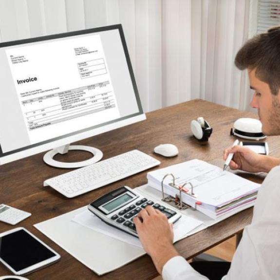 Accountant at desk